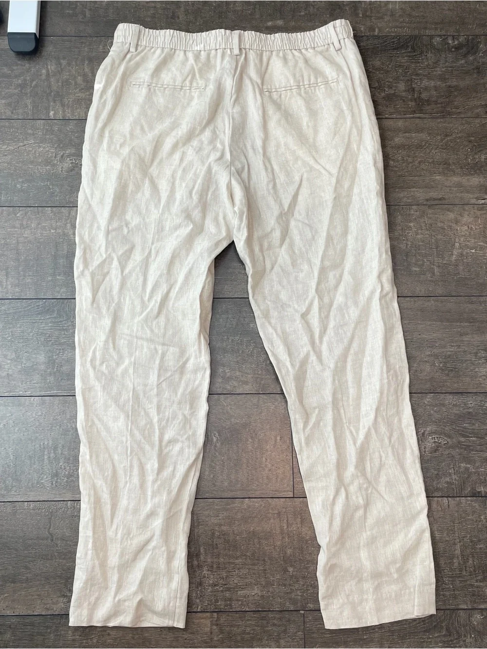 Men's Linen Dress Pants - Cream Lightweight Trousers